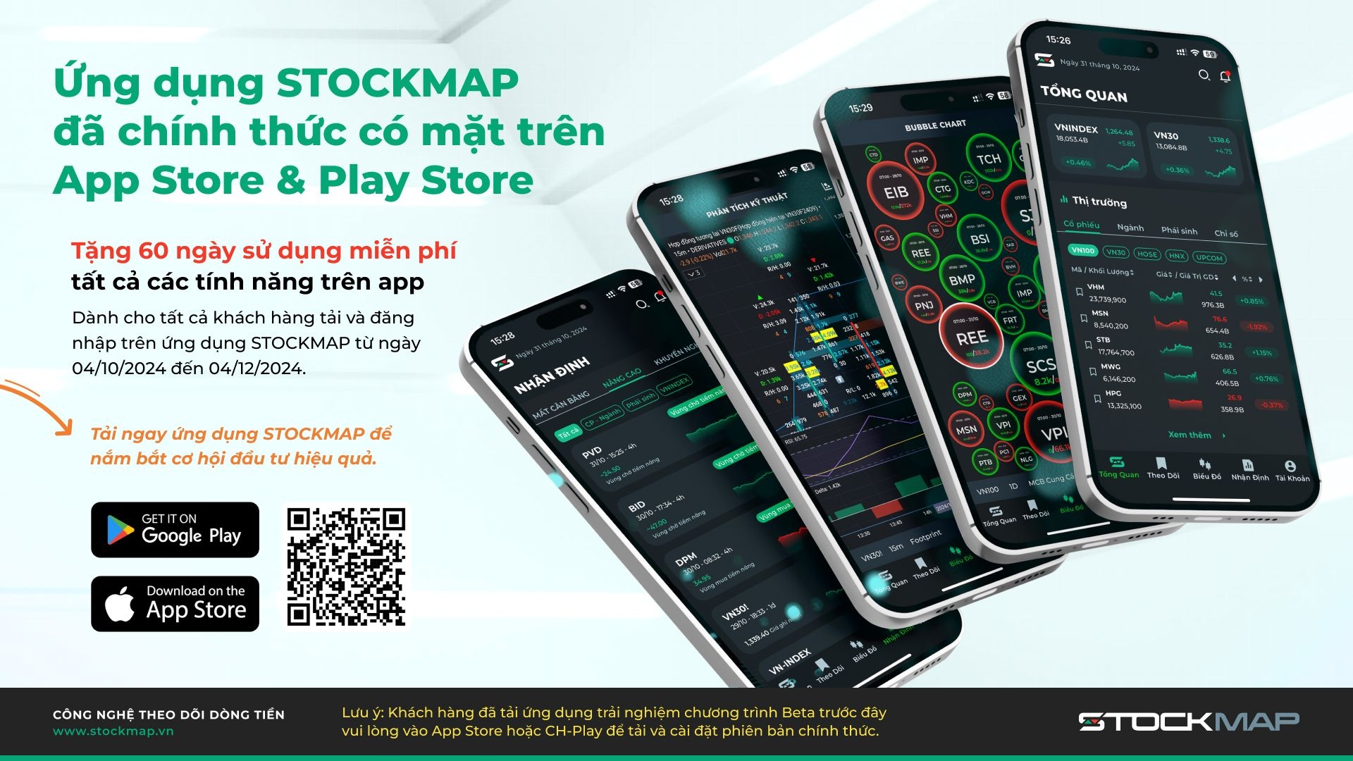 STOCKMAP mobile app chính thức ra mắt trên iOS & Android – nâng tầm chiến lược đầu tư của bạn